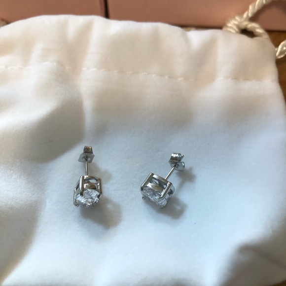 Diamonique Sparkling Silver Earrings - Picture 3 of 4